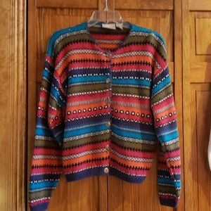 MELBOURNE ELEMENTS multi color knitted sweater sz L woman's